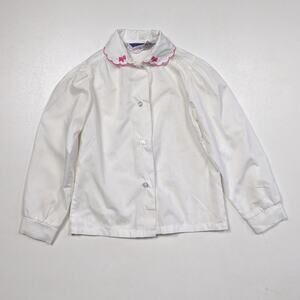 Vintage Honors Shirt Girls Size 4T White Scottie Dog Peter Pan Collar